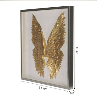 Gold Wings Shadow Box Handmade Wall Art Décor