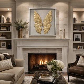 Gold Wings Shadow Box Handmade Wall Art Décor