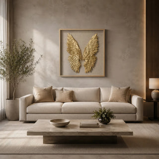 Gold Wings Shadow Box Handmade Wall Art Décor