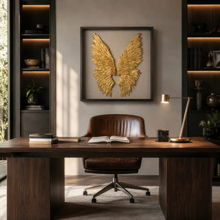 Gold Wings Shadow Box Handmade Wall Art Décor