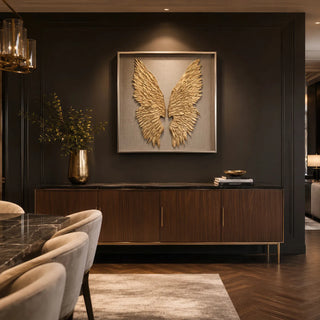 Gold Wings Shadow Box Handmade Wall Art Décor