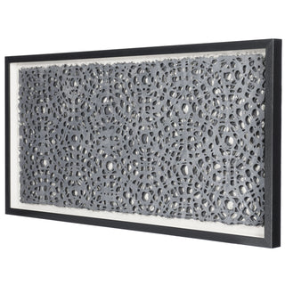 Oversized Handmade Paper Mache Ripples Shadow Box Wall Art Décor
