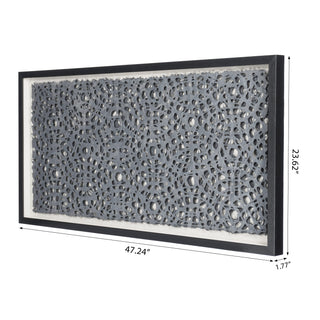 Oversized Handmade Paper Mache Ripples Shadow Box Wall Art Décor