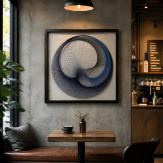Abstract Blue String Art Shadow Box Wall Art Décor