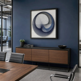 Abstract Blue String Art Shadow Box Wall Art Décor
