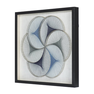 Abstract Blue String Art Shadow Box Wal Art Décor