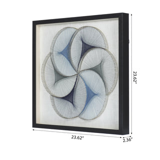 Abstract Blue String Art Shadow Box Wal Art Décor