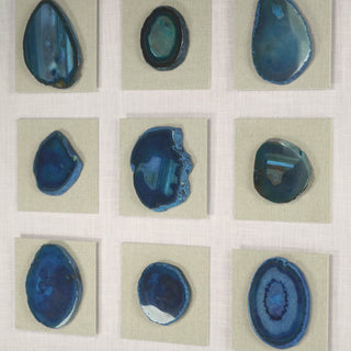 Handmade 9 Pieces Blue Agate Collections Wall Art Home Décor