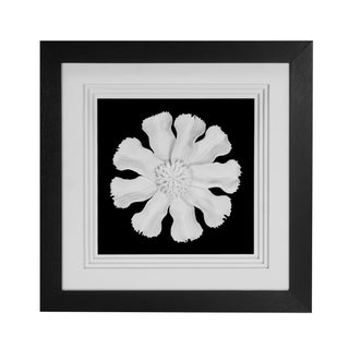 White Ceramic Flower Shadow Box Wall Decor