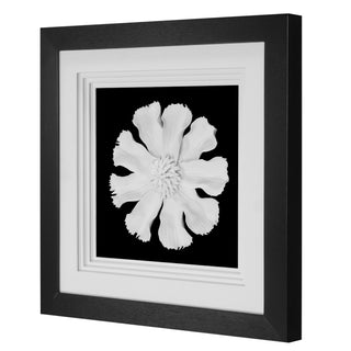 White Ceramic Flower Shadow Box Wall Decor