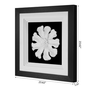 White Ceramic Flower Shadow Box Wall Decor