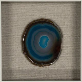 Blue Agate Slice Handmade Shadow Box Wall Décor Set of 2