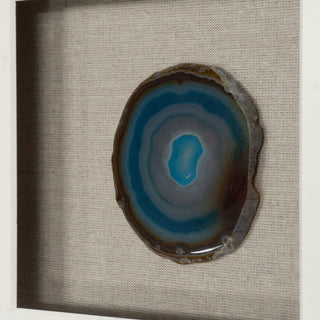 Blue Agate Slice Handmade Shadow Box Wall Décor Set of 2