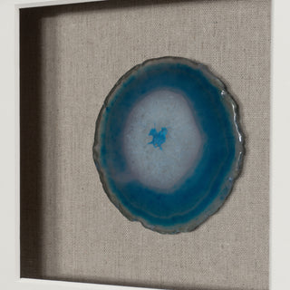 Blue Agate Slice Handmade Shadow Box Wall Décor Set of 2