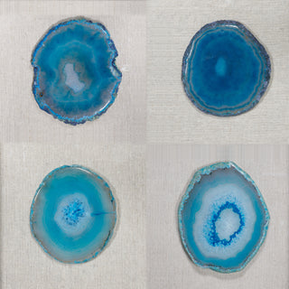 Blue Agate Slice Handmade Shadow Box Wall Décor Set of 2