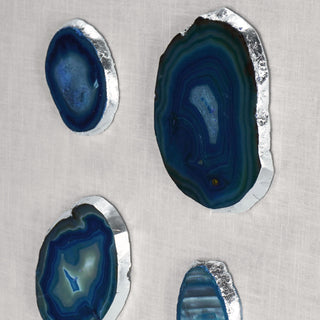 Handmade Frameless 4-Piece Agate Collection Wall Art Décor