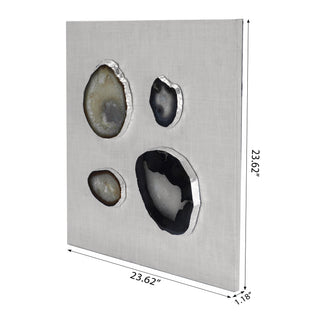 Handmade Frameless 4-Piece Agate Collection Wall Art Décor