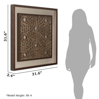 Large Abstract Handmade Papier Mache Shadow Box Wall Art