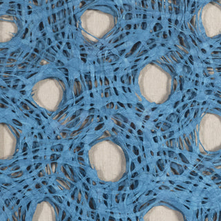 Blue Abstract Handmade Papier Mache Shadow Box Wall Art