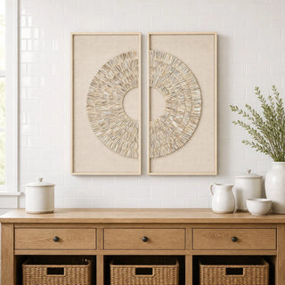 Glassless Two Piece Pearl Oyster Shell Handmade Wall Art Home Décor