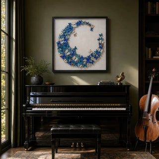 Blue Butterfly Crescent Shadow Box Wall Decor product view 12