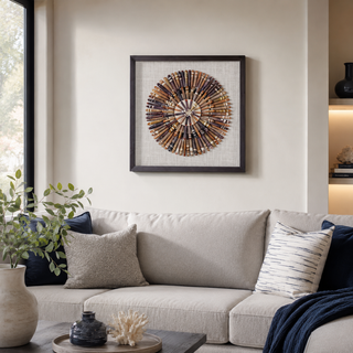 Pencil Urchin Handmade 3D Dimensional Mixed Media Wall Sculpture (MS47951）