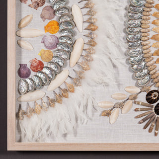 Oversized Seashell & Feather Handmade Wall Décor Shadow Box Wall Art (MS47952)