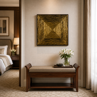 Handmade Gold Pine Wood Carving Wall Décor product view 3