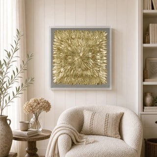 Handmade Gold Feather Radiance Shadow Box Wall Décor product view 3