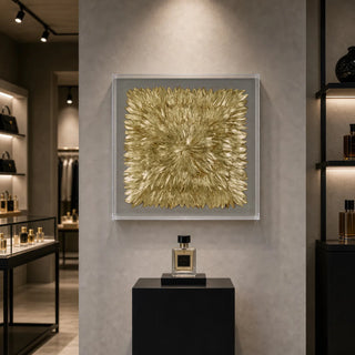Handmade Gold Feather Radiance Shadow Box Wall Décor product view 8