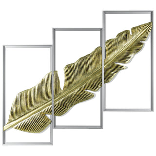 Gold Palm Leaf Handmade Wall Art Home Décor Set of 3