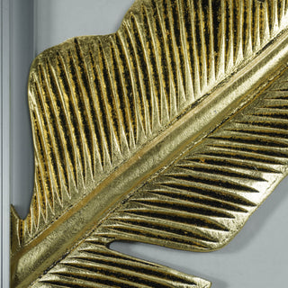 Gold Palm Leaf Handmade Wall Art Home Décor Set of 3