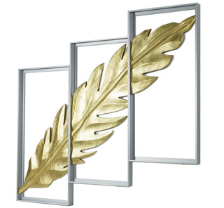 Gold Palm Leaf Handmade Wall Art Home Décor Set of 3