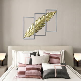 Gold Palm Leaf Handmade Wall Art Home Décor Set of 3