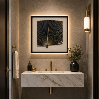 2-Tone Banana Leaf Shadow Box Wall Décor
