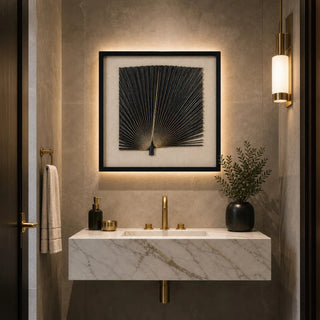 2-Tone Banana Leaf Shadow Box Wall Décor