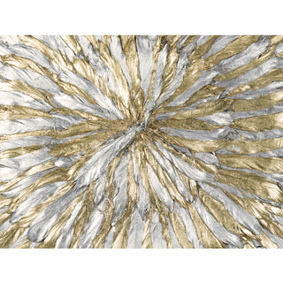 Gold & Silver Feather Wreath Handmade Shadow Box Wall Art Décor