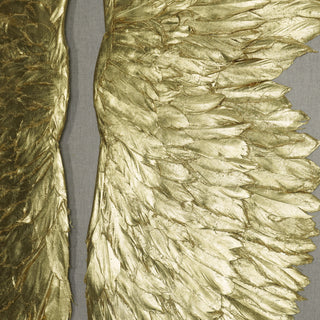 Oversized Dual Gold Wings Shadow Box Handmade Wall Art Home Décor