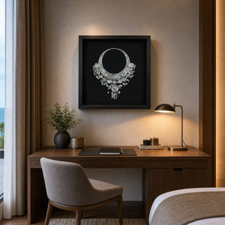 Handmade Tribal Grand Necklace Shadow Box Wall Art Home Décor product view 17