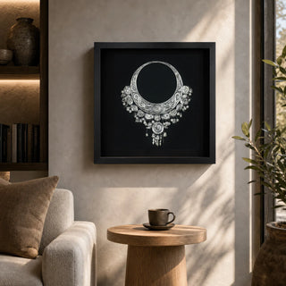 Handmade Tribal Grand Necklace Shadow Box Wall Art Home Décor product view 3