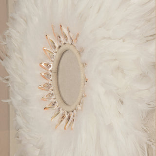 Oversized Feather & Shell Wreath Shadow Box Wall Décor Art