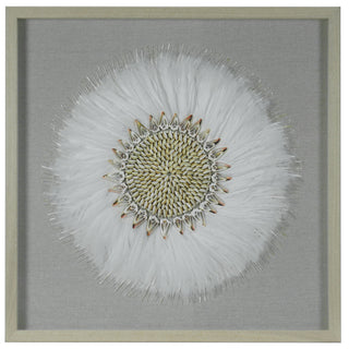 Feather Shell Wreath Shadow Box Wall Decor
