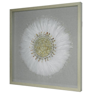Feather Shell Wreath Shadow Box Wall Decor