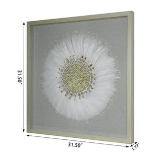 Feather Shell Wreath Shadow Box Wall Decor