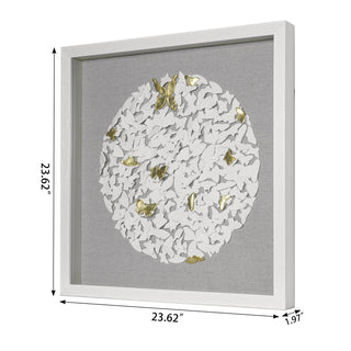 Handmade White Clay Silhouette Shadow Box Wall Art Décor