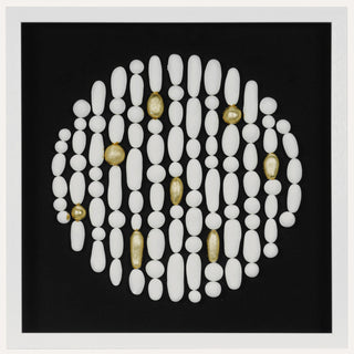 Handmade White Clay Beads Shadow Box Wall Art Décor