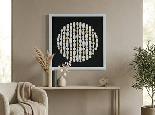 Handmade White Clay Beads Shadow Box Wall Art Décor product view 18