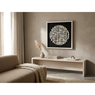 Handmade White Clay Beads Shadow Box Wall Art Décor