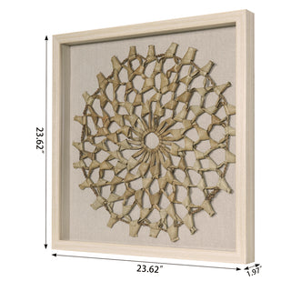 Palm Weaving Art Handmade Shadow Box Wall Art Décor