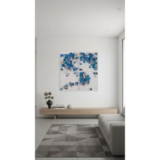 4-Piece Acrylic Blue Butterfly Shadow Box Handmade Wall Decor